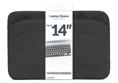 Mobilize Waterresistant Laptop Sleeve Up To 14Inch Black - Essentify