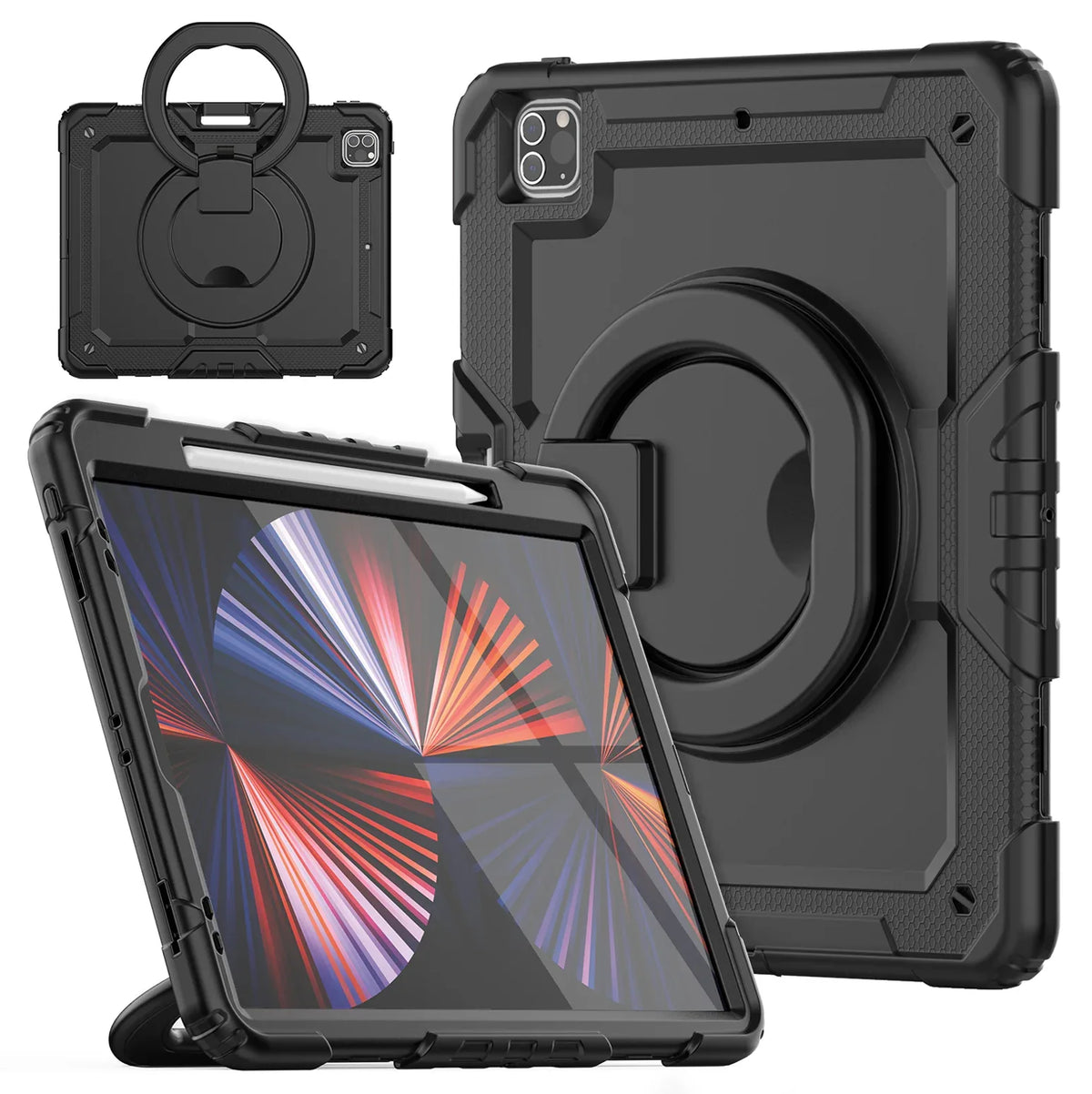 Mobilize Rotating Defender Case Stand Function For Apple Ipad Pro 12.9 (2018/2020/2021/2022) Black - Essentify