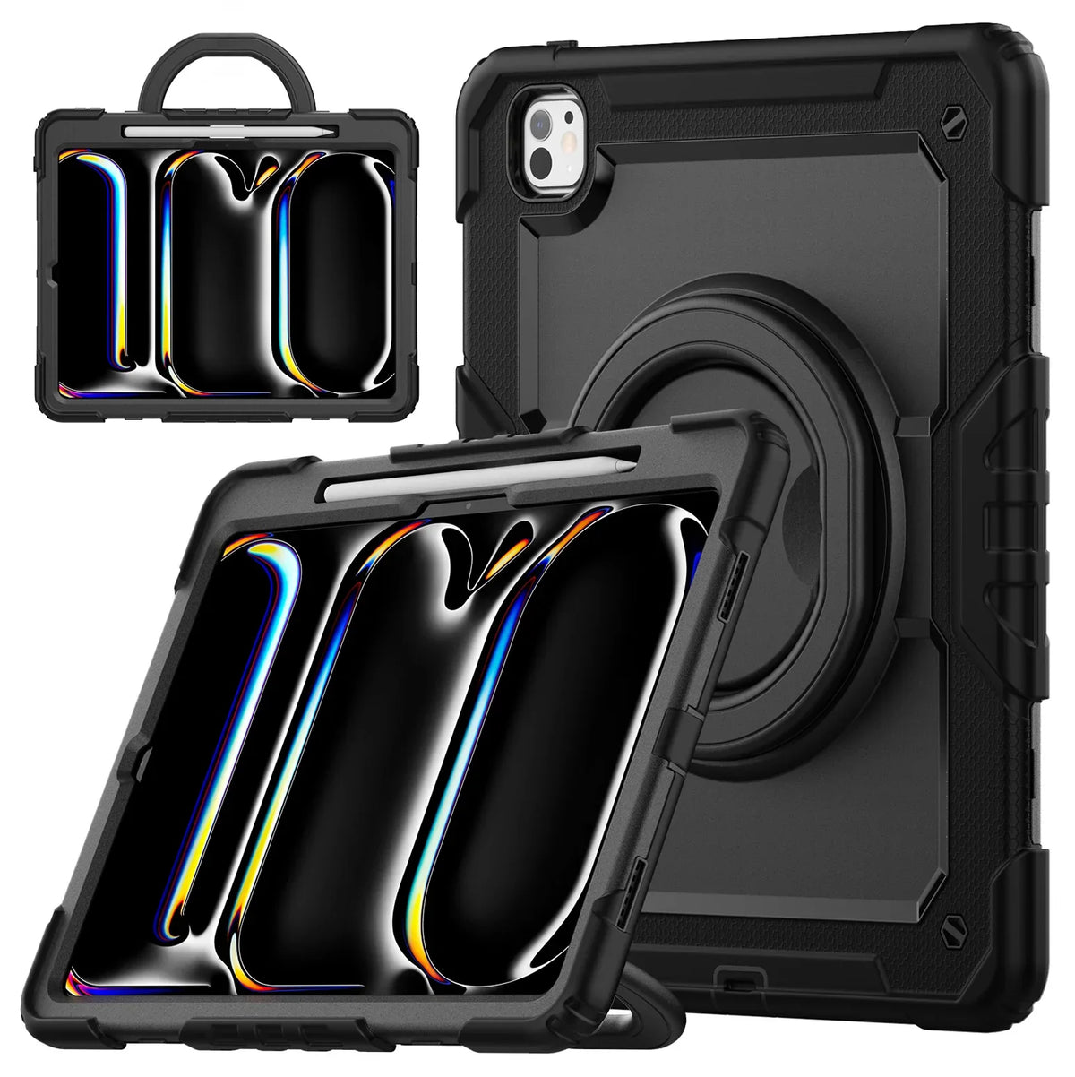 Mobilize Rotating Defender Case Stand Function For Apple Ipad Pro 13 (2024) Black - Essentify