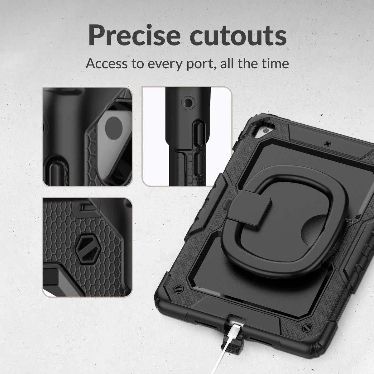 Mobilize Rotating Defender Case Stand Function For Samsung Galaxy Tab A9+ 11 Black - Essentify
