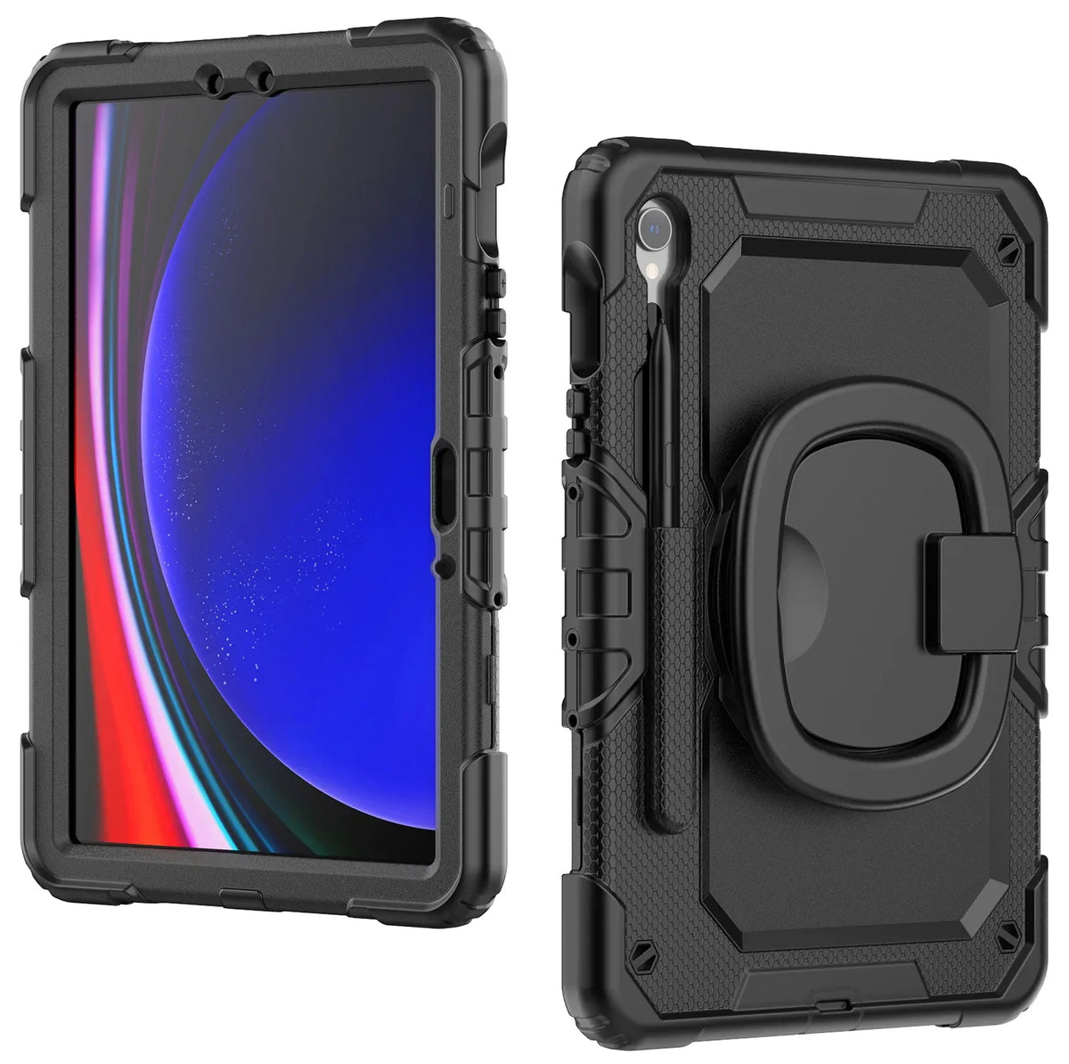 Mobilize Rotating Defender Case Stand Function For Samsung Galaxy Tab S9 11/S9 Fe 10.9 Black - Essentify