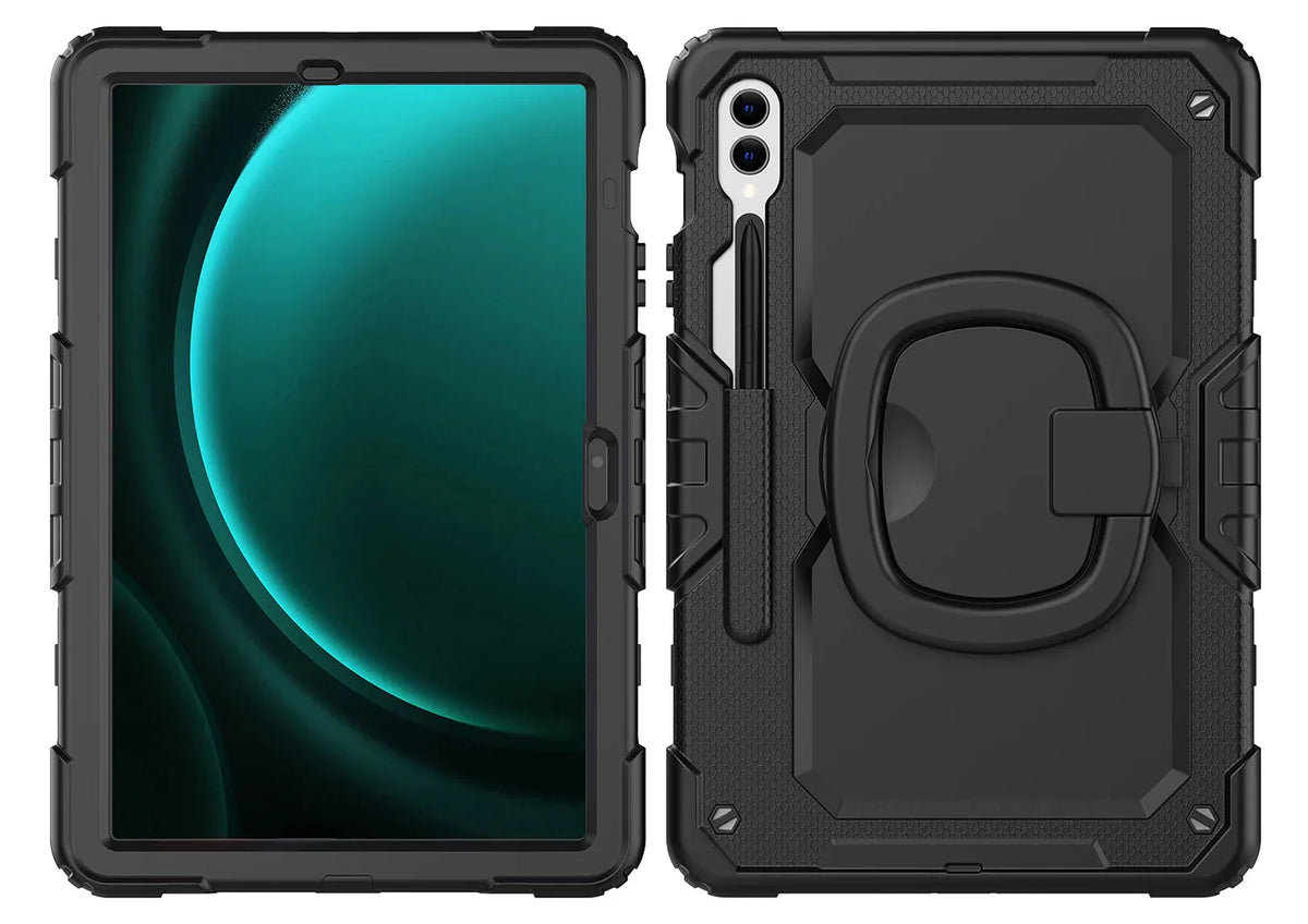 Mobilize Rotating Defender Case Stand Function For Samsung Galaxy Tab S9+/S9 Fe+/S10+ 12.4 Black - Essentify
