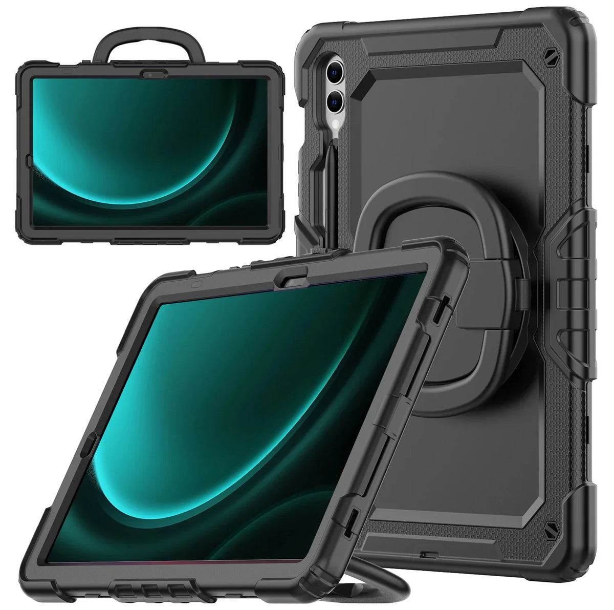 Mobilize Rotating Defender Case Stand Function For Samsung Galaxy Tab S9+/S9 Fe+/S10+ 12.4 Black - Essentify