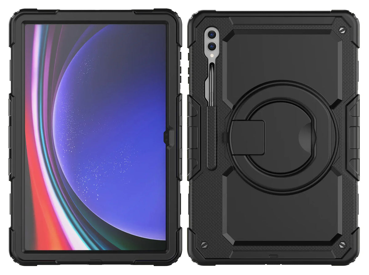 Mobilize Rotating Defender Case Stand Function For Samsung Galaxy Tab S9 Ultra/S10 Ultra 14.6 Black - Essentify