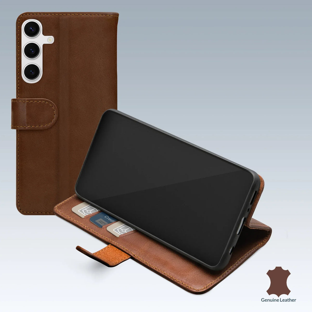 Mobilize Leather Wallet Samsung Galaxy S24 Fe Brown - Essentify