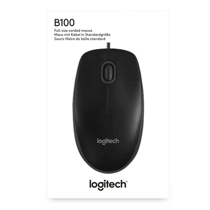 Logitech B100 | Bedrade Muis | Links- en Rechtshandig | USB-A | 800 DPI | Zwart - Essentify