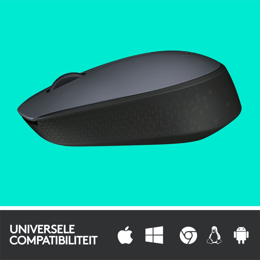 Logitech M170 | Draadloze Muis | Links- en Rechtshandig | RF | 1000 DPI | Grijs