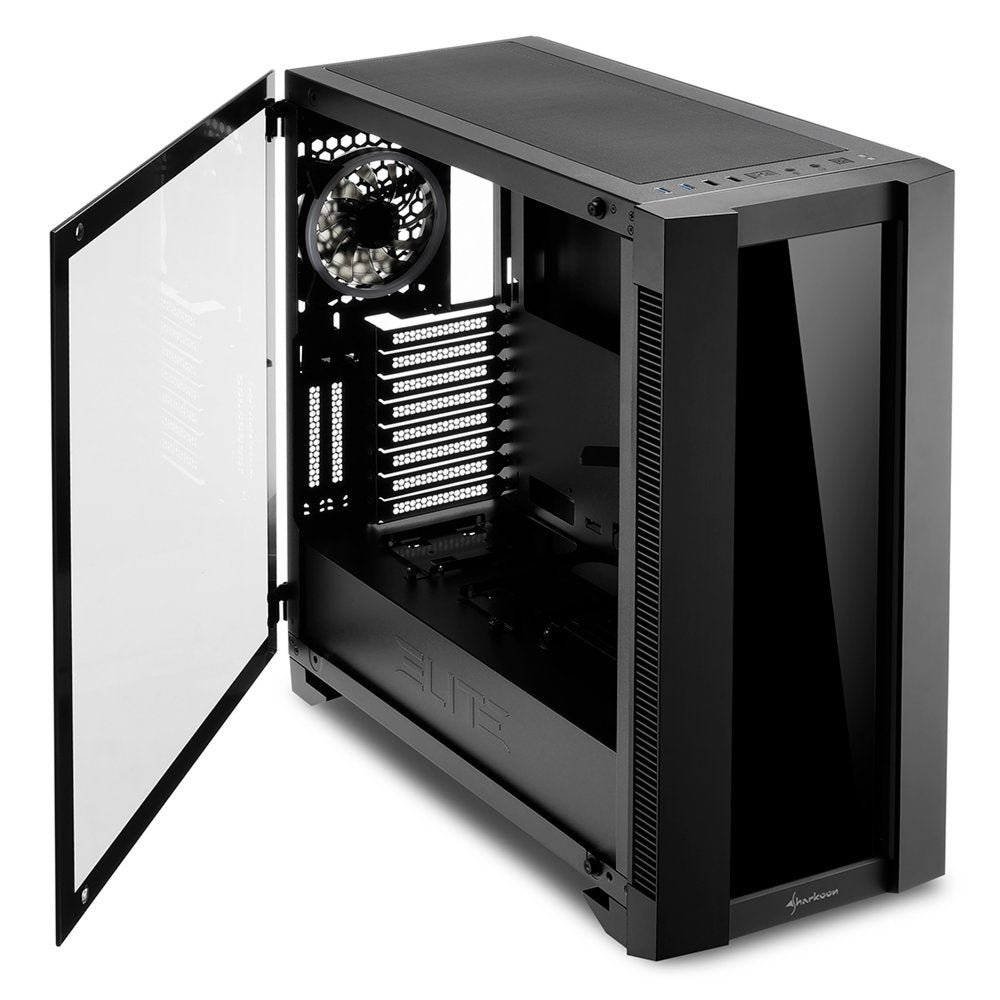 Sharkoon ELITE SHARK CA200G | Midi Tower Behuizing | Zwart