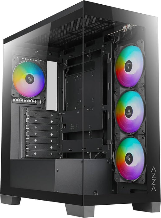 Case Azza Cove | Midi Tower | RGB | Tempered Glass | Zwart