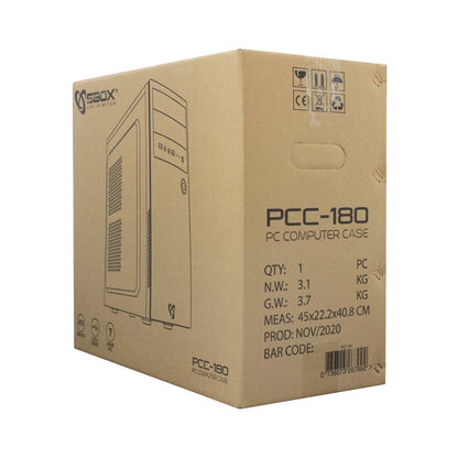 SBOX PCC-180 | Midi Tower Case | Zwart | Geen PSU