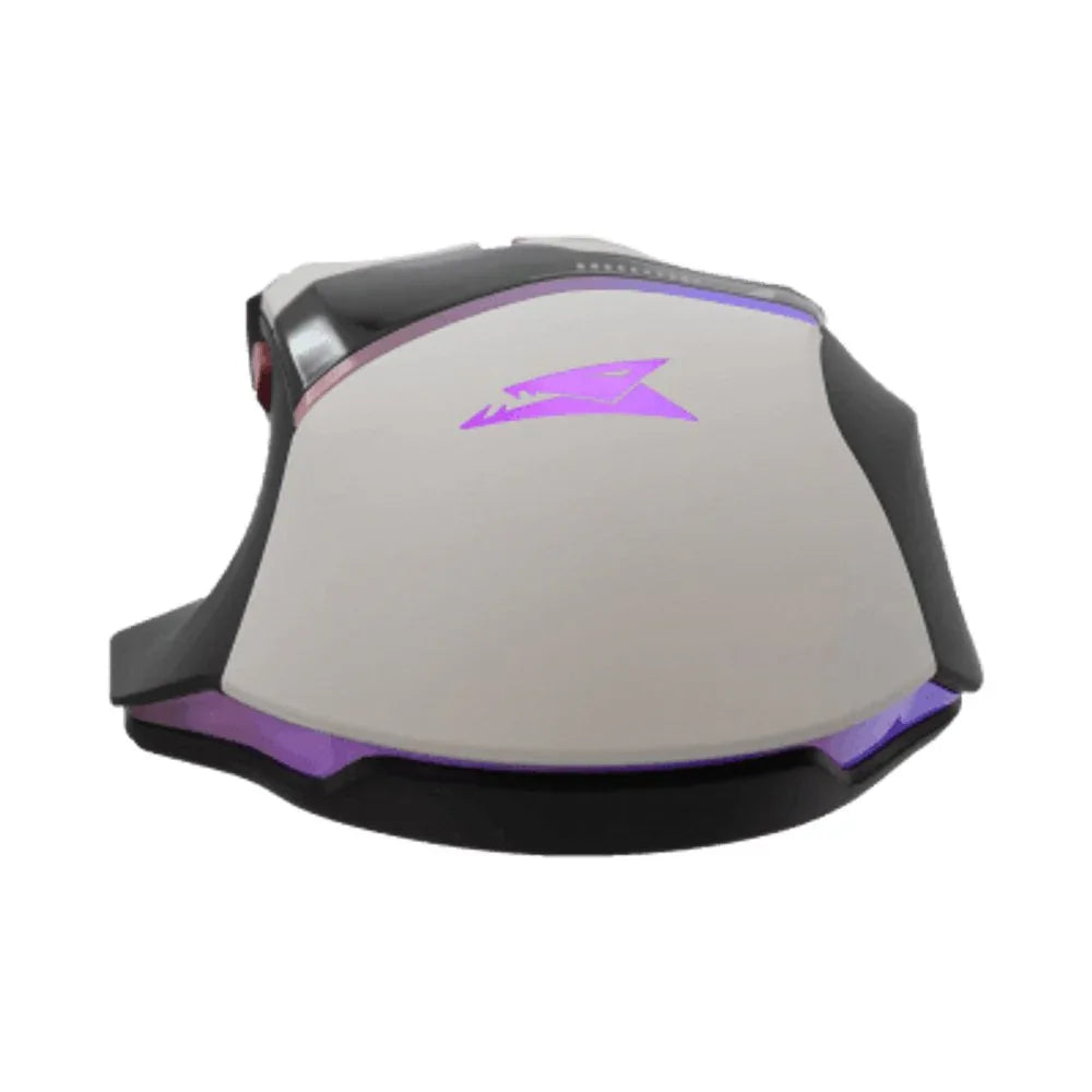 Baracuda MANTA RGB | Bekabelde Gaming Muis | Rechtshandig | USB-A | 12800 DPI | Wit - Essentify