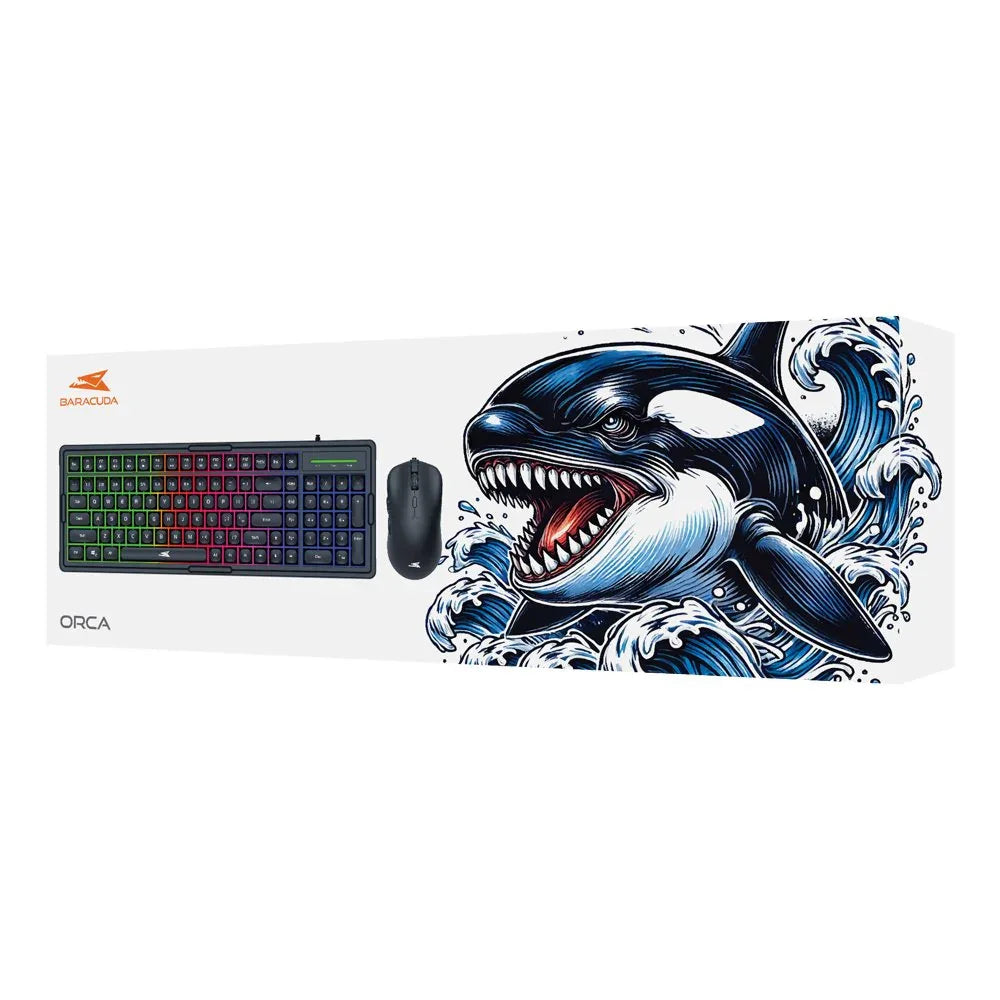 Baracuda ORCA RGB | Bekabeld Gaming Toetsenbord inclusief Muis | QWERTY | Zwart - Essentify