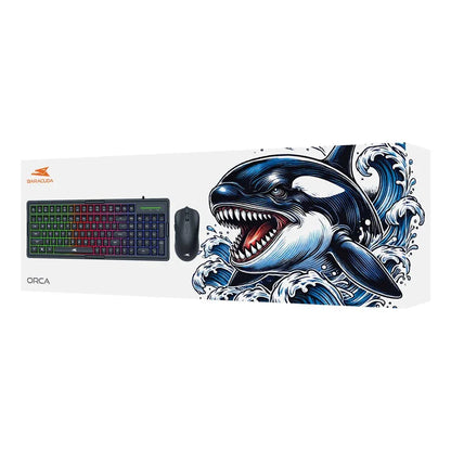 Baracuda ORCA RGB | Bekabeld Gaming Toetsenbord inclusief Muis | QWERTY | Zwart - Essentify