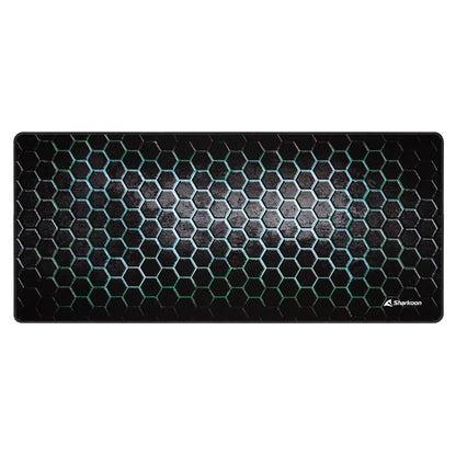 Sharkoon SKILLER SGP30 | Gaming-muismat | XXL-formaat (900 x 400 mm) | Waterafstotend textiel | Antislip rubberen onderzijde | Zwart/Groen - Essentify