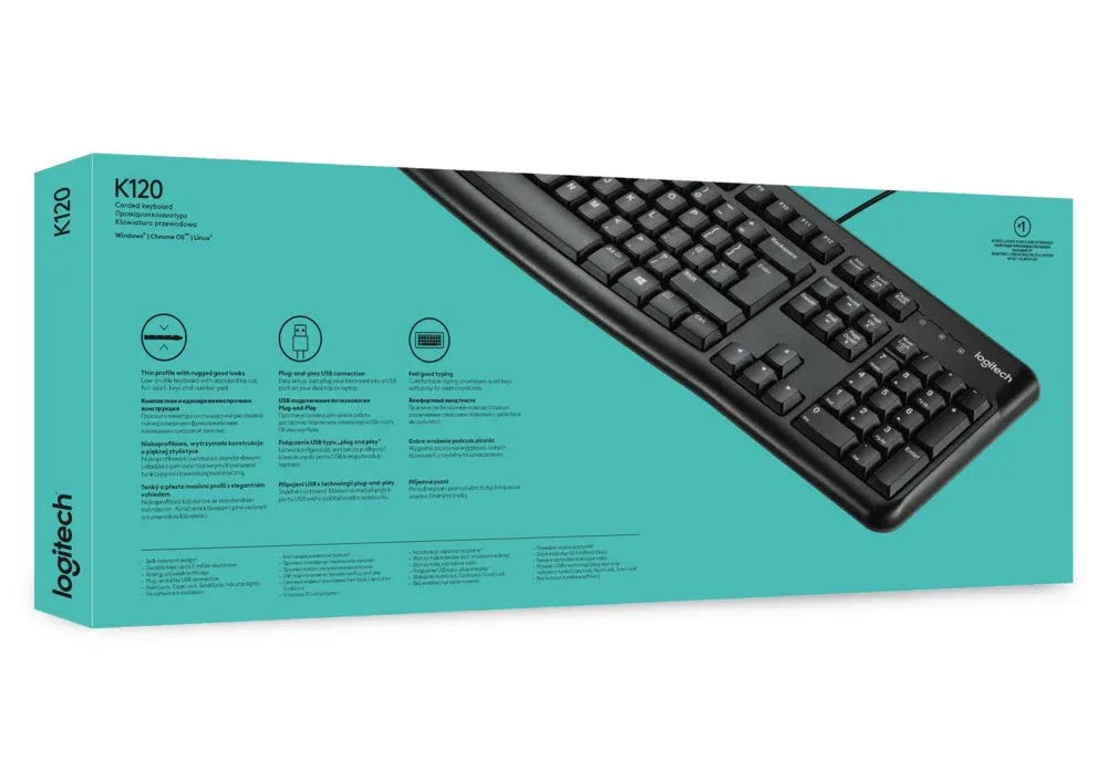 Logitech Keyboard K120 | Zakelijk Bedraad Toetsenbord | QWERTY - Essentify