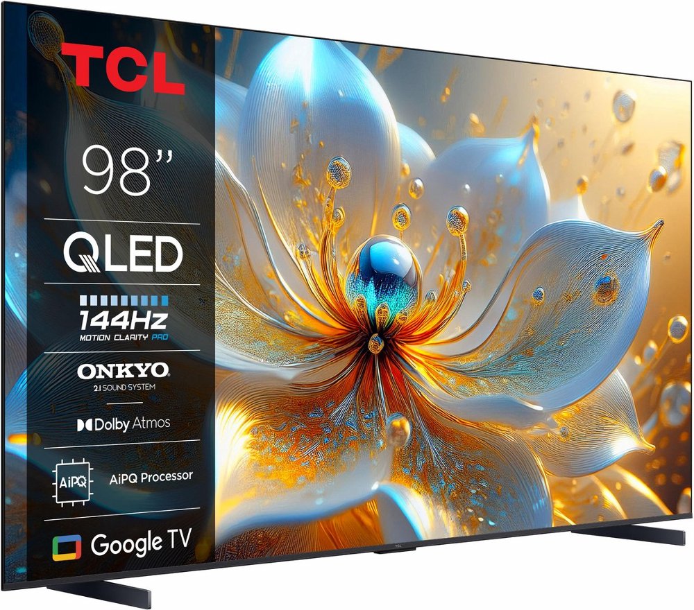 TCL 98T8C | 98” 4K QLED (2025) | 144Hz Motion | Dolby Vision & Dolby Atmos | Google TV & WiFi