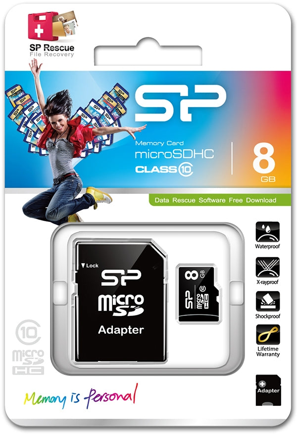 Silicon Power Micro Sdhc Incl. Sd Adapter 8Gb Class 10