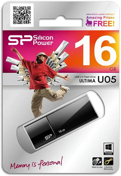Silicon Power U05 Ultima Usb Pendrive 16Gb Usb 2.0 Black - Essentify