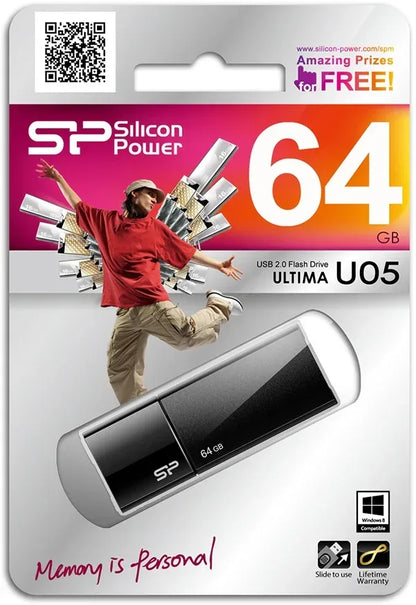 Silicon Power U05 Ultima Usb Pendrive 64Gb Usb 2.0 Black - Essentify
