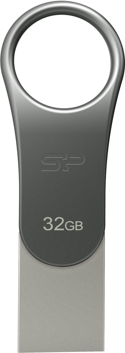Silicon Power C80 Dual Usb Pendrive Mobile 32Gb Usb-C Grey - Essentify