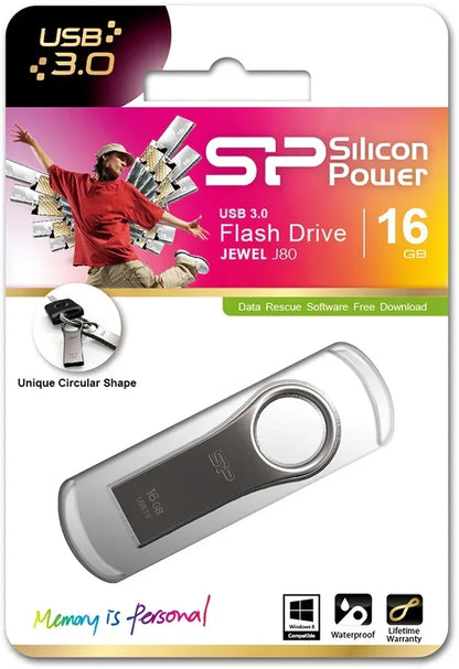 Silicon Power J80 Jewel Usb Pendrive 16Gb Usb 3.0 Titanium - Essentify
