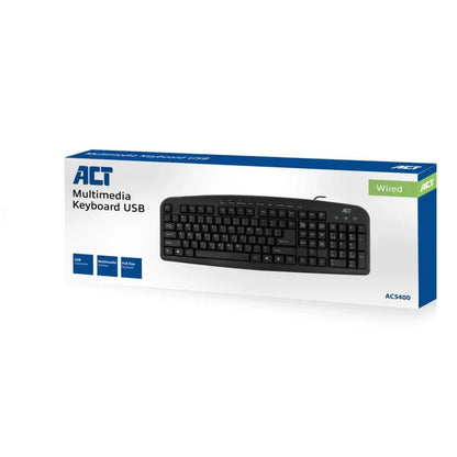ACT AC5400 | Toetsenbord | USB | QWERTY US | Zwart - Essentify