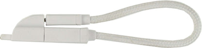 Keymate Charge/Sync Keychain Cable Nylon Braided Lightning White