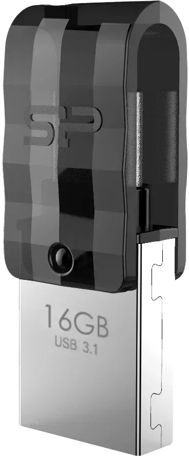 Silicon Power C31 Dual Usb Pendrive Mobile 16Gb Usb-C Black - Essentify
