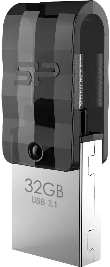 Silicon Power C31 Dual Usb Pendrive Mobile 32Gb Usb-C Black - Essentify