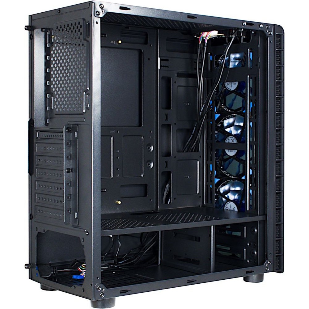 Inter-Tech CXC2 Blue Light | Midi Tower Case | Zwart