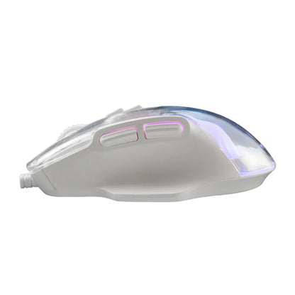 Baracuda ANGLERFISH RGB | Bedrade Gaming Muis | USB-A | 7200 DPI | Wit - Essentify