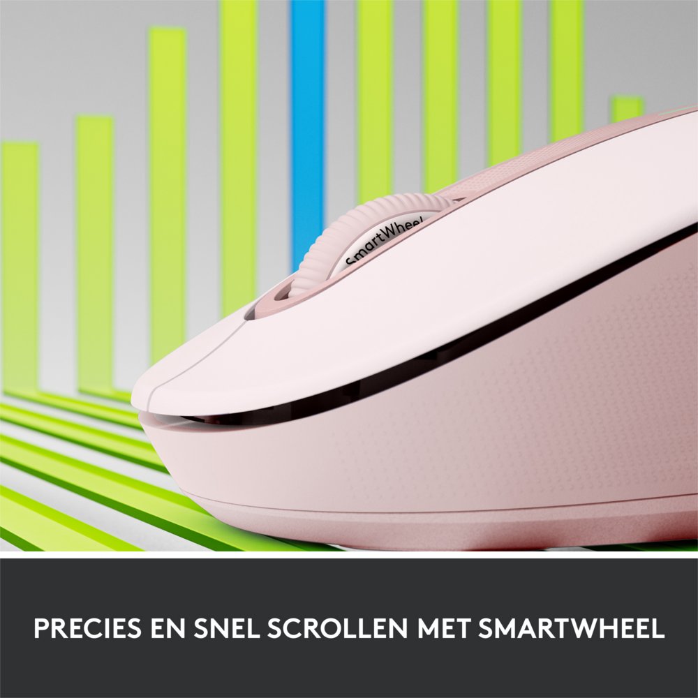 Logitech Signature M650 | Draadloze Muis | Rechtshandig | RF + Bluetooth | 2000 DPI | Roze