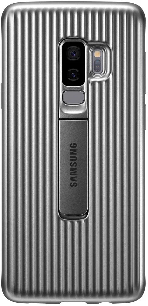 Samsung Protective Standing Cover Galaxy S9+ Silver - Essentify