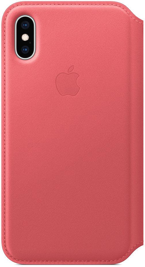 Apple Leather Folio Case Iphone Xs Peony Pink - Essentify