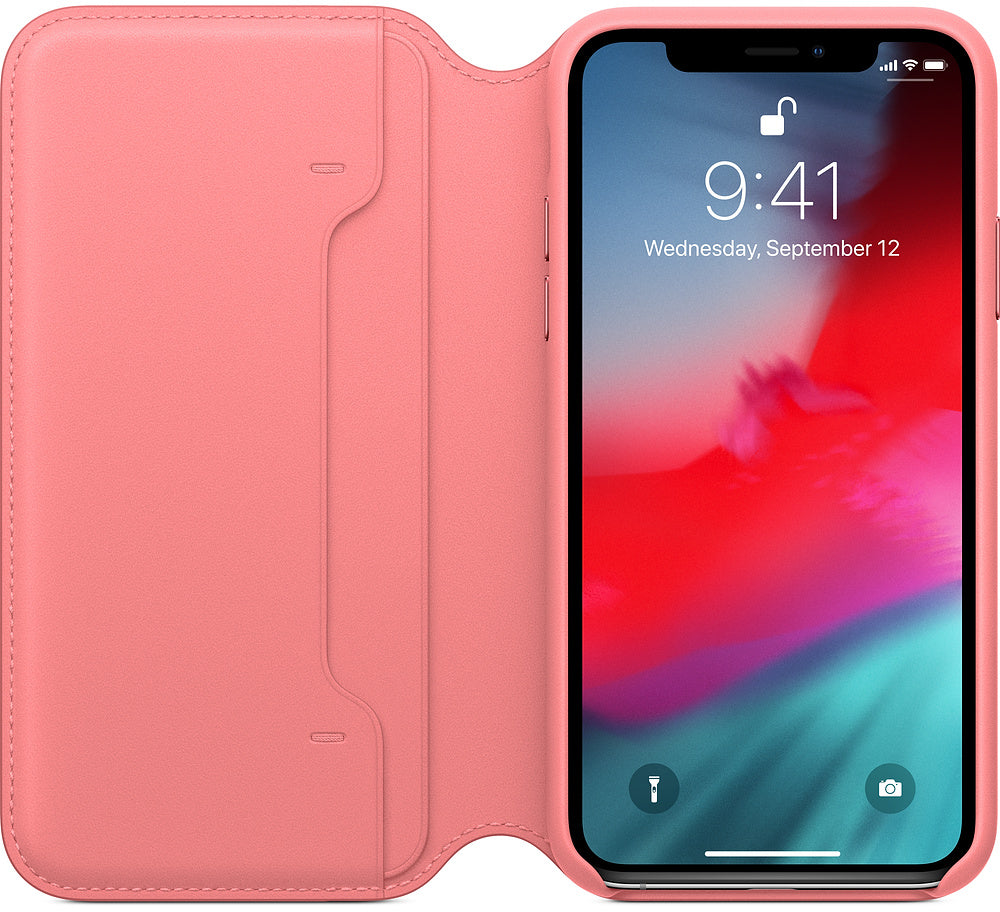 Apple Mrx12Zm/A Apple Leather Folio Case Iphone Xs Peony Pink