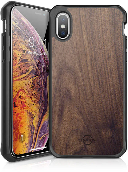 Itskins Level 2 Hybridfusion For Apple Iphone Xs Max Dark Wood - Essentify