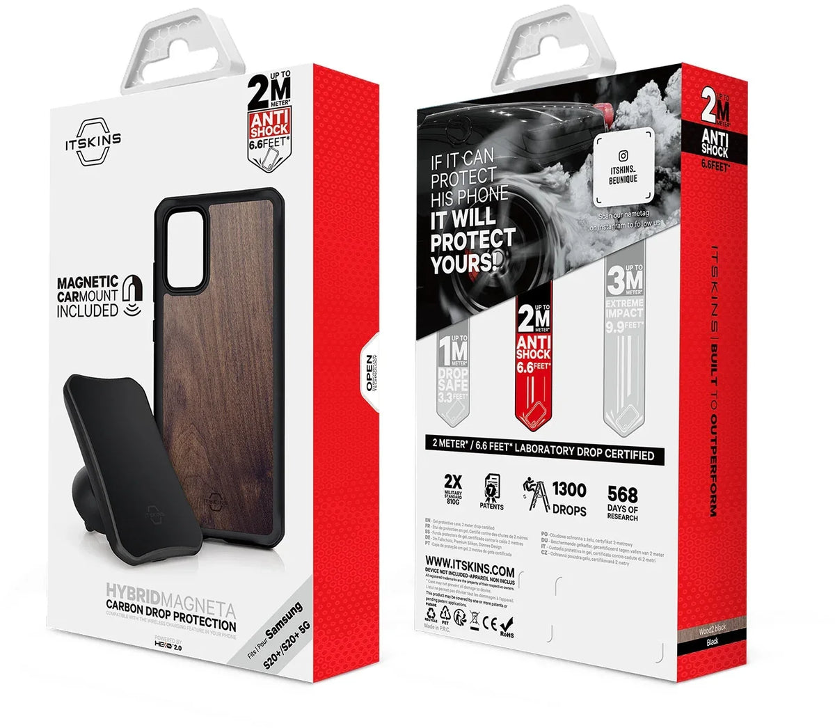Itskins Level 2 Hybridfusion For Apple Iphone Xs Max Dark Wood - Essentify