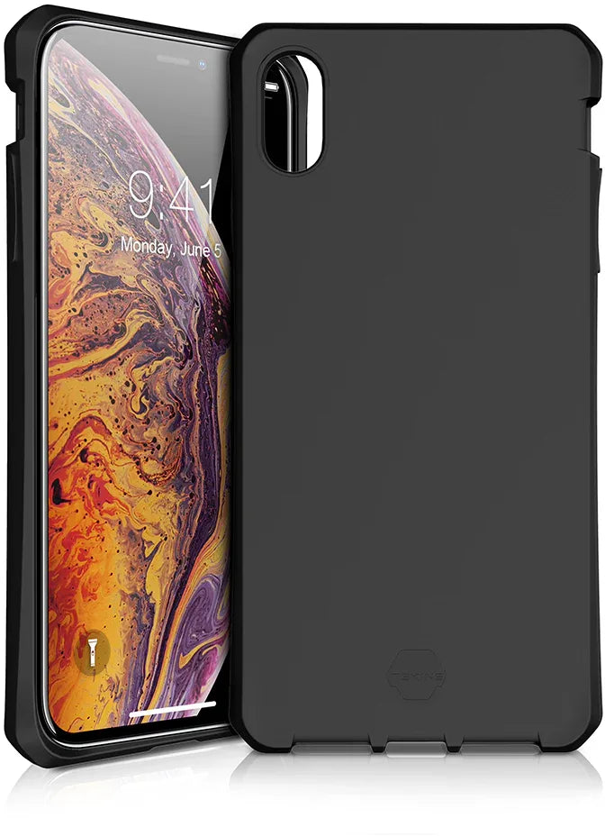 Itskins Level 2 Spectrumsolid For Apple Iphone Xs Max Plain Black - Essentify
