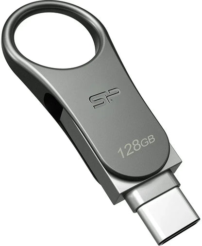 Silicon Power C80 Dual Usb Pendrive Mobile 128Gb Usb-C Grey - Essentify