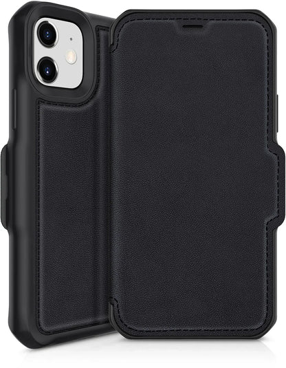 Itskins Level 2 Hybridfolio Leather For Apple Iphone 12 Mini Pure Black - Essentify