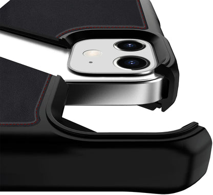 Itskins Level 2 Hybridfolio Leather For Apple Iphone 12 Mini Pure Black - Essentify