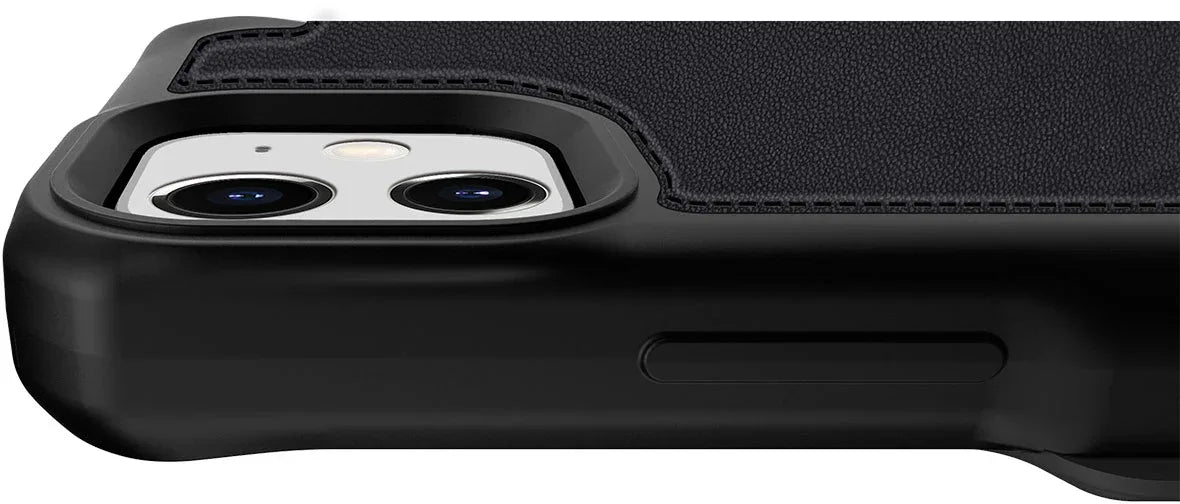 Itskins Level 2 Hybridfolio Leather For Apple Iphone 12 Mini Pure Black - Essentify