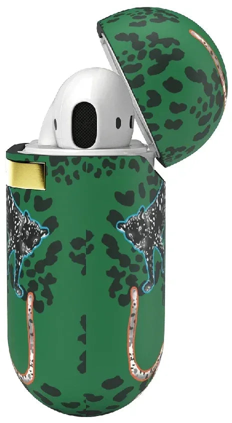 Richmond & Finch Freedom Series Apple Airpod Green Leopard/Gold - Essentify