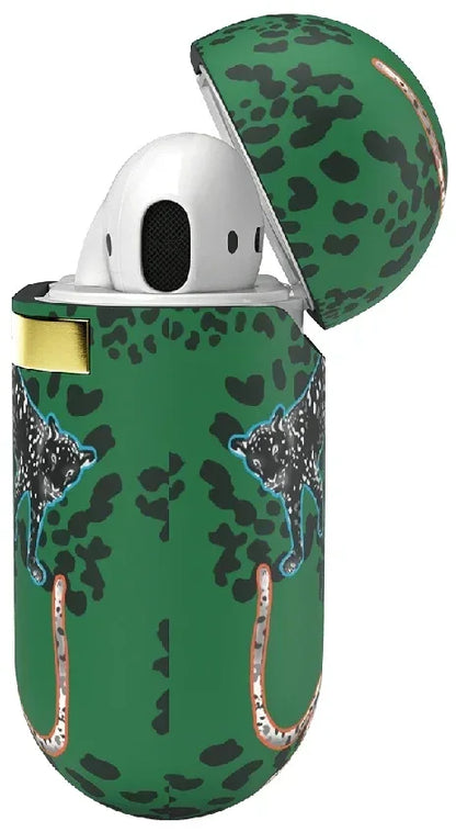Richmond & Finch Freedom Series Apple Airpod Green Leopard/Gold - Essentify