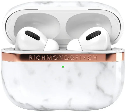 Richmond & Finch Freedom Series Apple Airpod Pro White Marble/Gold - Essentify