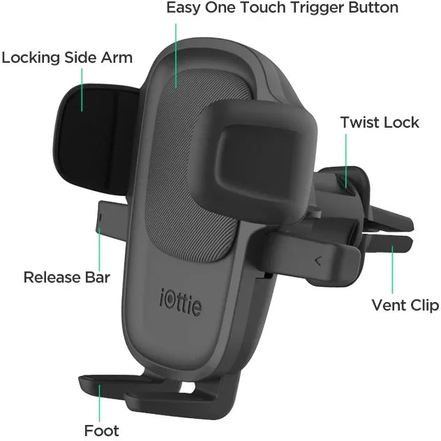Iottie Easy One Touch 5 Air Vent Mount Black - Essentify