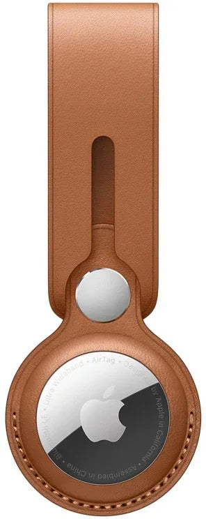 Apple Airtag Leather Loop Saddle Brown - Essentify
