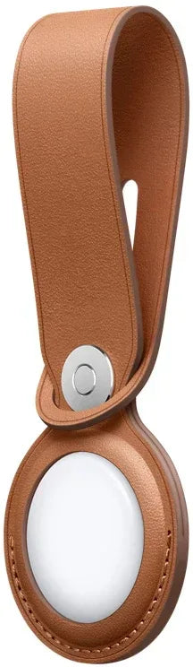 Apple Airtag Leather Loop Saddle Brown - Essentify