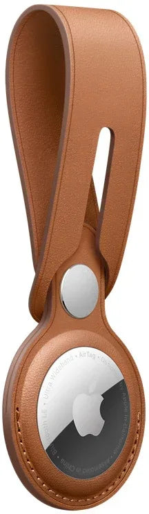 Apple Airtag Leather Loop Saddle Brown - Essentify
