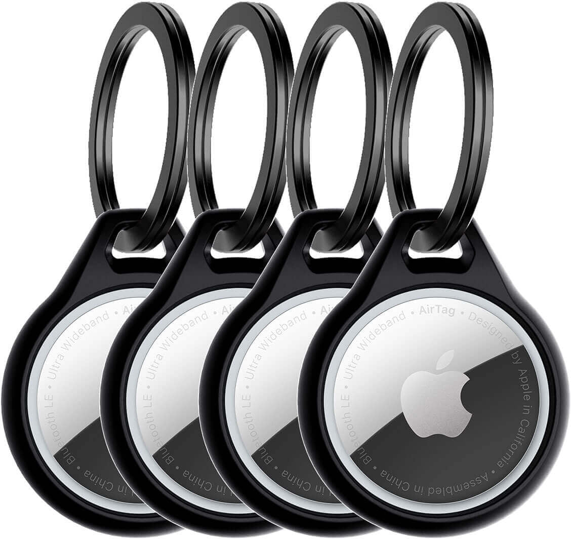 Itskins Level 2 Aircover Solid For Apple Airtag Black (4-Pack)